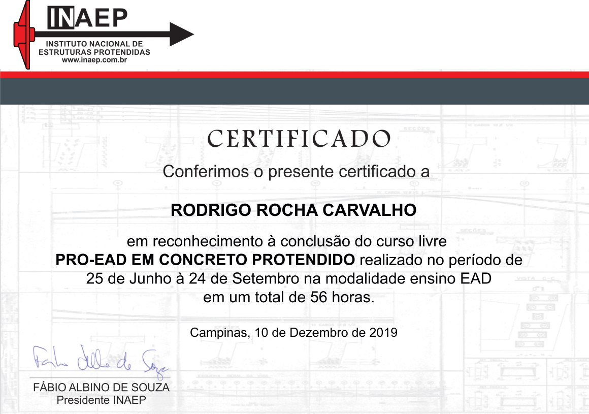 PRO-EAD em Concreto Protendido — Imagem do certificado